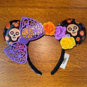 Disney Parks Dia de los Muertos Coco Minnie Mouse Ears Headband
